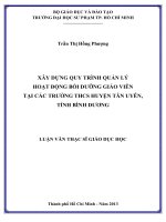 xây dựng quy trình quản lý hoạt động bồi dưỡng giáo viên tại các trường thcs huyện tân uyên, tỉnh bình dương 