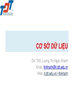 Bài giảng cơ sở dữ liệu  chương III   ths  lương thị ngọc khánh