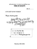 skkn một số trò chơi có thể áp dụng cho học sinh trong giờ sinh hoạt lớp trong nhà trường THPT 