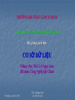 Bài giảng cơ sở dữ liệu  chương 1   ths  lê ngọc lãm