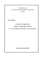 Cảm hứng nghệ thuật trong thanh hiên thi tập và nam trung tạp ngâm của nguyễn du 