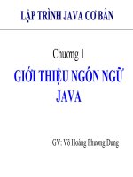 Bài giảng lập trình java cơ bản  chương 1   GV  võ hoàng phương dung