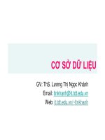 Bài giảng cơ sở dữ liệu  chương II   ths  lương thị ngọc khánh
