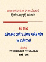 Bài giảng đảm bảo chất lượng phần mềm và kiểm thử (phần 2)   nguyễn văn vy
