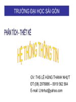 PHÂN TÍCH THIẾT kế hệ THỐNG THÔNG TIN   CHƯƠNG 1  TỔNG QUAN về hệ THỐNG THÔNG TIN