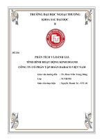 PHÂN TÍCH VÀ ĐÁNH GIÁ TÌNH HÌNH HOẠT ĐỘNG KINH DOANH CÔNG TY CỔ PHẦN TẬP ĐOÀN DABACO VIỆT NAM