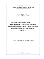 xây dựng một số mô hình vật lí bằng chương trình ejs (easy java simulations) và sử dụng trong dạy học chương “động học chất điểm” vật lí 10 