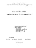 skkn QUẢN lý, sử DỤNG tài sản NHÀ TRƯỜNG 