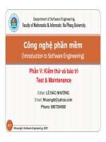 Bài giảng công nghệ phần mềm   chương 9  kiểm thử và bảo trì phần mềm