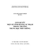 skkn GIẢI QUYẾT một số TÌNH HUỐNG sư PHẠM TRONG TRƯỜNG TRUNG học PHỔ THÔNG 