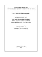 Tìm hiểu, nghiên cứu việc sử dụng bộ sách giáo khoa tiếng việt và văn học bậc PTTH (cải cách giáo dục) ở các tỉnh phía nam 