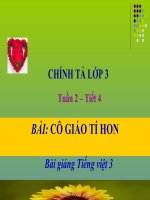 Bài giảng tiếng việt 3 tuần 2 bài chính tả   nghe   viết cô giáo tí hon, phân biệt sx, ănăng 2 