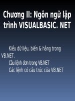 Bài giảng VB net   chương 2  ngôn ngữ lập trình visual basic  net