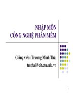 Bài giảng nhập môn công nghệ phần mềm  chương 1   GV  trương minh thái