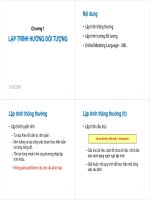 Bài giảng lập trình hướng đối tượng   chương 1  lập trình hướng đối tượng