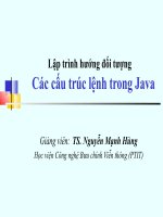 Bài giảng lập trình hướng đối tượng  các cấu trúc lệnh trong java   TS  nguyễn mạnh hùng