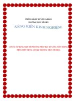 SKKN  áp dụng một số phương pháp dạy kĩ năng viết trong phân môn tiếng anh khối 8