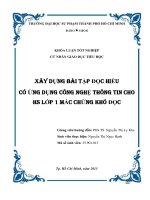 Xây dựng bài tập đọc hiểu có ứng dụng công nghệ thông tin cho học sinh lớp 1 mắc chứng khó đọc 