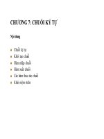 Bài giảng ngôn ngữ lập trình c   chương 7  chuỗi ký tự