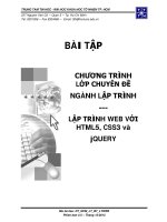 Bài tập chương trình lớp chuyên đề ngành lập trình