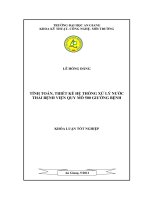 Tính toán, thiết kế hệ thống xử lý nước thải bệnh viện quy mô 500 giường bệnh
