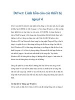 Driver  linh hồn của các thiết bị ngoại vi 