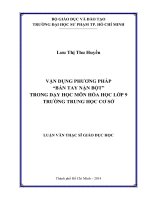 vận dụng phương pháp bàn tay nặn bột trong dạy học môn hóa học lớp 9 trường trung học cơ sở