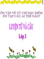 Bài giảng tiếng việt 3 tuần 17 bài luyện từ và câu   ôn về từ chỉ đặc điểm, ôn tập câu ai thế nào dấu phẩy 8 