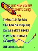Bài giảng ứng dụng phần mềm SPSS trong kinh tế   xã hội   TS  lê ngọc hướng