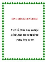 SKKN  việc tổ chức dạy và học tiếng anh trong trường THCS 