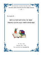 SKKN rèn LUYỆN kĩ NĂNG tự học TRONG GIẢNG dạy môn SINH học