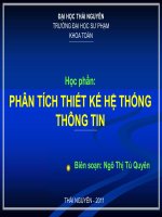 Bài giảng phân tích thiết kế hệ thống thông tin   ngô thị tú quyên