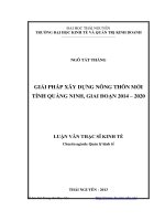 Giải pháp xây dựng nông thôn mới tỉnh quản ninh giai đoạn 2014   2020