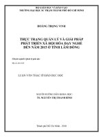 Thực trạng quản lý và giải pháp phát triển xã hội hoá dạy nghề đến năm 2015 ở tỉnh lâm đồng 