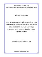 vận dụng phương pháp luận sáng tạo triz xây dựng và hướng dẫn học sinh giải hệ thống bài tập sáng tạo chương “ các định luật bảo toàn” vật lý 10 thpt 