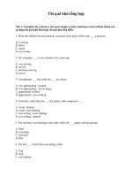 Bài tập tổng hợp thời quá khứ