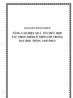 SKKN nâng cao hiệu quả tổ chức hợp tác theo nhóm ở trên lớp trong dạy học tiếng anh THCS