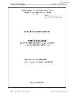 skkn QUẢN lý HOẠT ĐỘNG dạy và học MANG lại HIỆU QUẢ CAO 