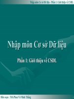 Nhập môn cơ sở dữ liệu ( ths  phan võ minh thắng)   phần 1