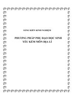 SKKN phương pháp phụ đạo học sinh yếu kém môn địa lí