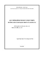 Quá trình hình thành và phát triển đường lối cách mạng XHCN của đảng ta 