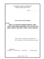 skkn một vài kinh nghiệm trong việc thực hiện đổi mới kiểm tra đánh giá học sinh ở trường THPT long phước 