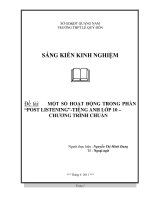 skkn một số hoạt động trong phần “post listening” tiếng anh lớp 10