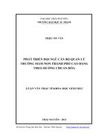 Phát triển đội ngũ cán bộ quản lý trường mầm non thành phố cao bằng theo hướng chuẩn hóa