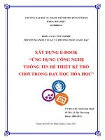 xây dựng e book “ứng dụng công nghệ thông tin để thiết kế trò chơi trong dạy học hóa học” 