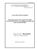 skkn thực hiện quyền tự chủ, tự chịu trách nhiệm về tài chính đối với đơn vị sự nghiệp tự bảo đảm một phần chi phí hoạt động 