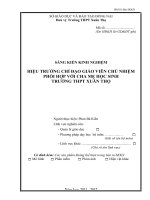 skkn HIỆU TRƯỞNG CHỈ đạo GIÁO VIÊN CHỦ NHIỆM PHỐI hợp với CHA mẹ học SINH TRƯỜNG THPT XUÂN THỌ 