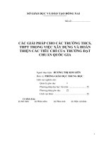 SKKN các GIẢI PHÁP CHO các TRƯỜNG THCS, THPT TRONG VIỆC xây DỰNG và HOÀN THIỆN các TIÊU CHÍ của TRƯỜNG đạt CHUẨN QUỐC GIA