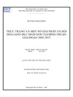 Thực trạng và một số giải pháp xã hội hóa giáo dục mầm non tại bình thuận giai đoạn 2005 2015 