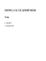 Bài giảng ngôn ngữ lập trình c   chương 2  các câu lệnh rẽ nhánh 